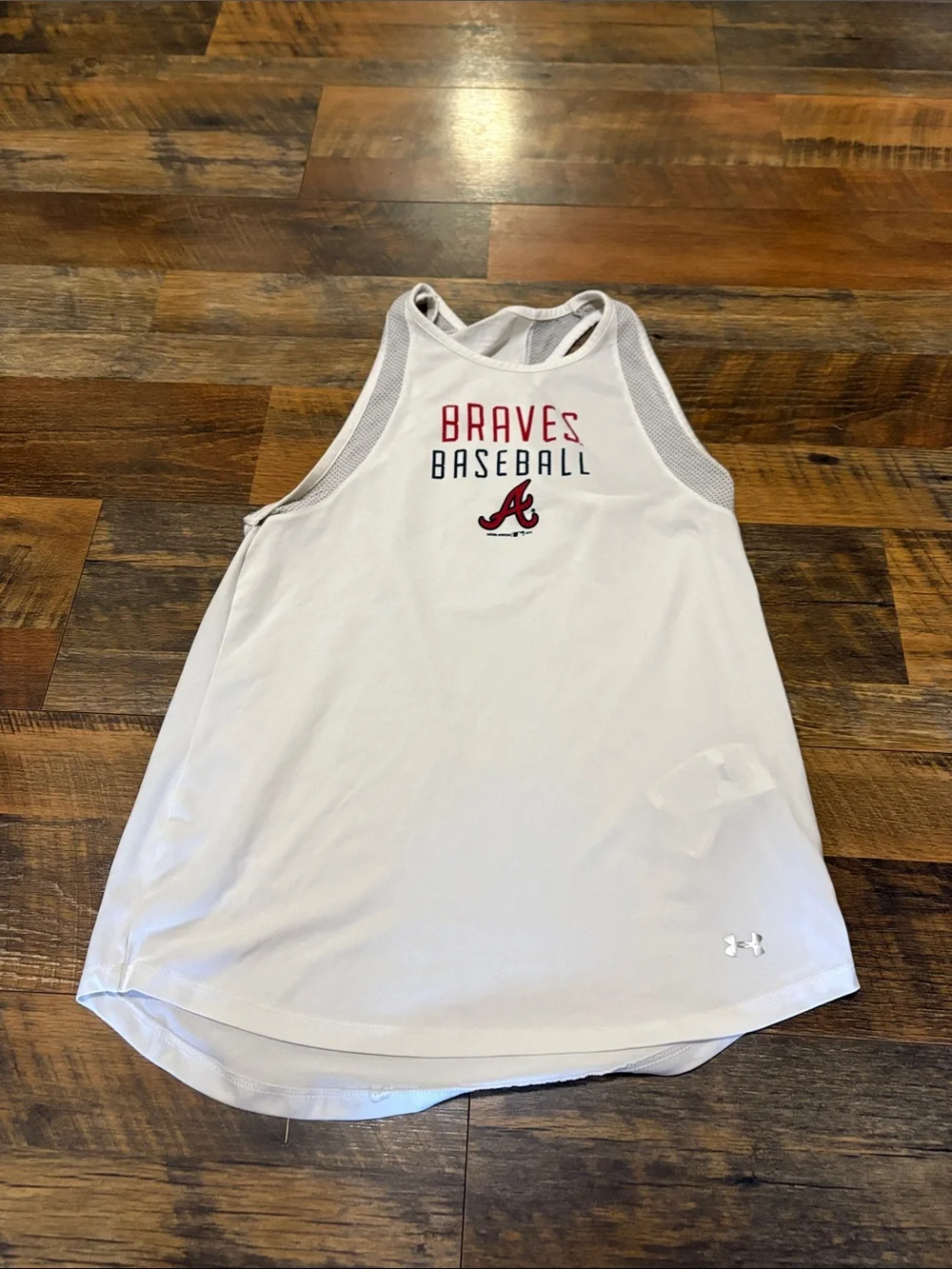 Under Armour White Braves Baseball Racerback Tank